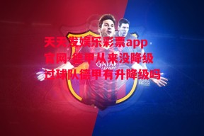 天天发娱乐彩票app官网-德甲从来没降级过球队德甲有升降级吗